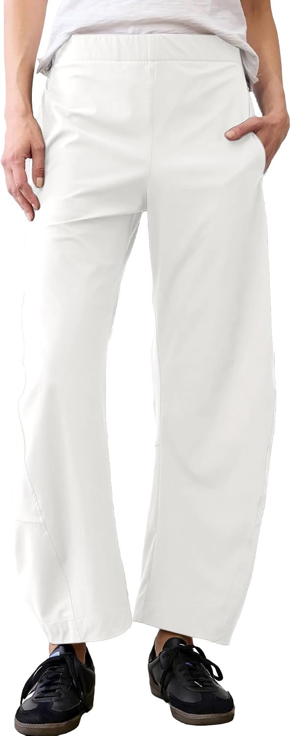 CHECHELLA Womens Barrel Pants Wide Leg High Waisted Ankle Business Work Pants Travel Casual Trousers with Pockets
