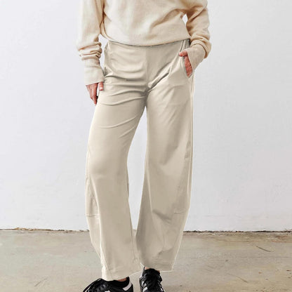 CHECHELLA Womens Barrel Pants Wide Leg High Waisted Ankle Business Work Pants Travel Casual Trousers with Pockets